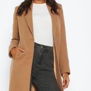 FOREVER 21 CAMEL LONGLINE COAT